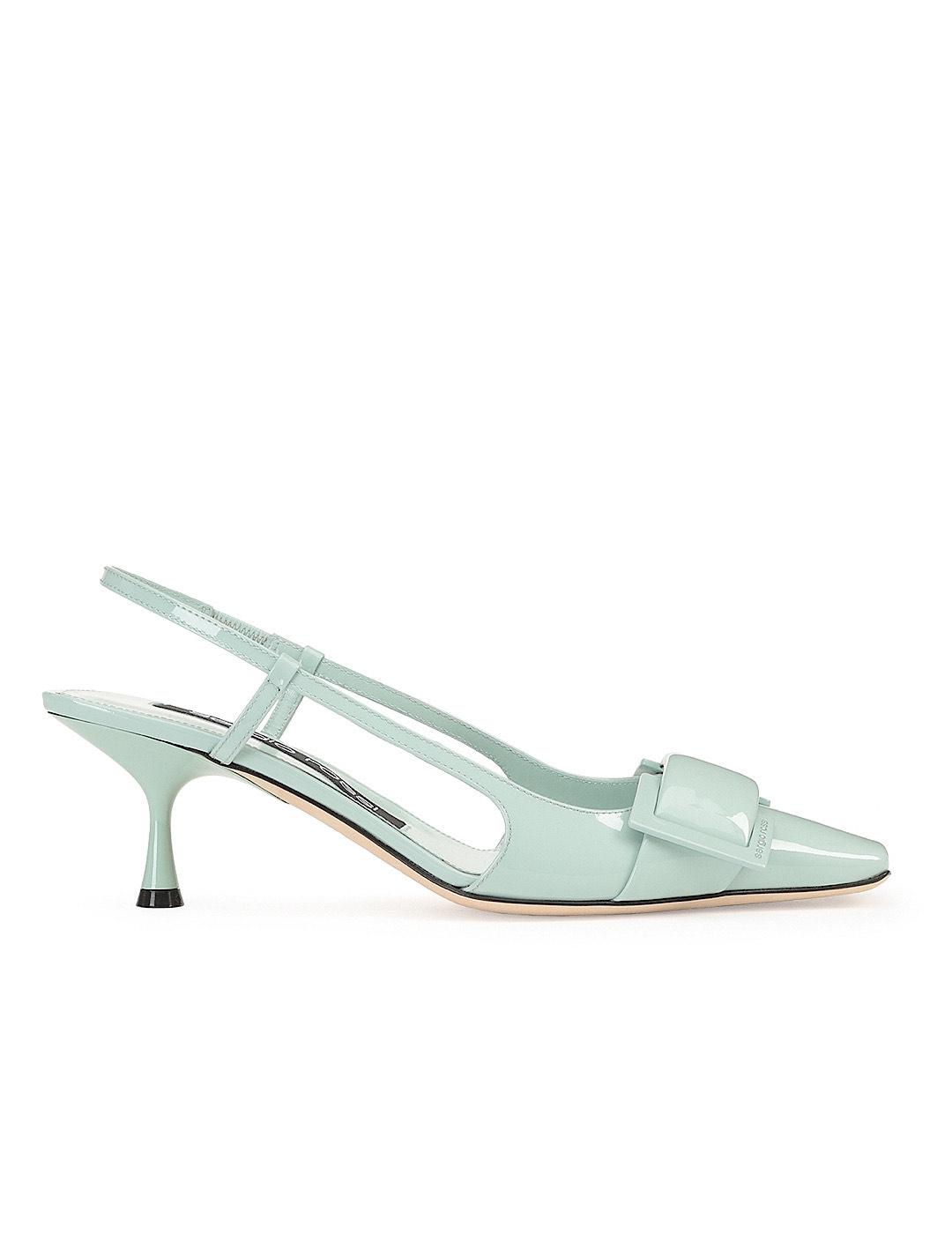 Slingback 60 zapato de tacón para mujer verde agua