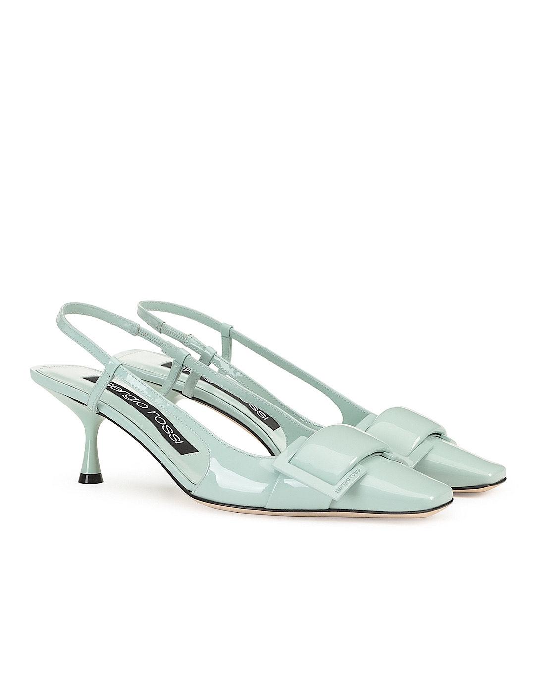 Slingback 60 zapato de tacón para mujer verde agua