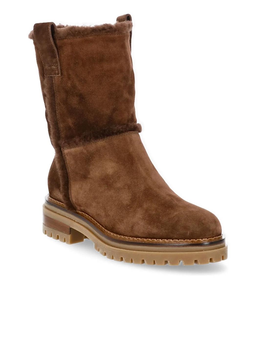 Bota ante marrón para mujer