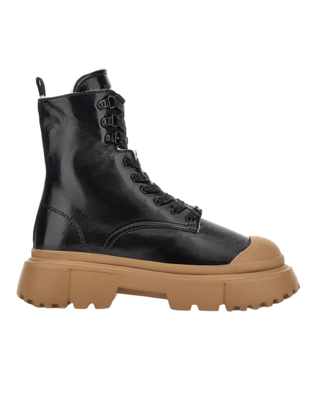 Bota H619 negro con cordones para mujer